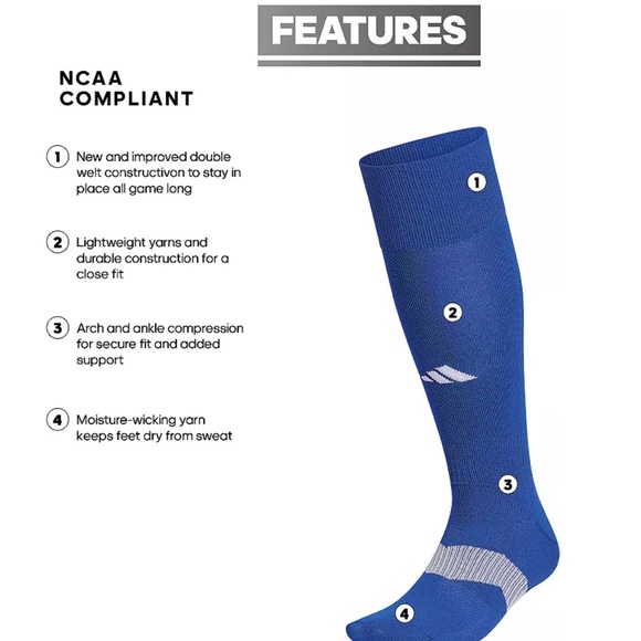 Adidas Unisex Metro 6 OTC Socks - Picture 2 of 7